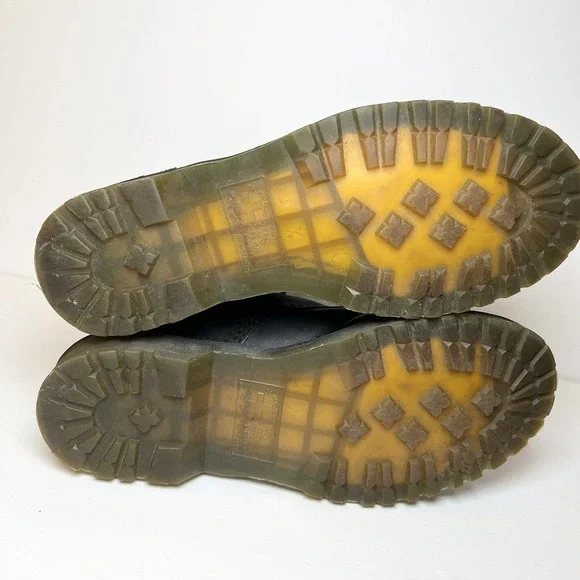 Dr Martens Boots Size 8 Black Leather 1460 Serena Faux Fur Lined Lace Up - Picture 12 of 14